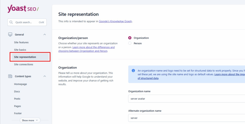 Site Representation