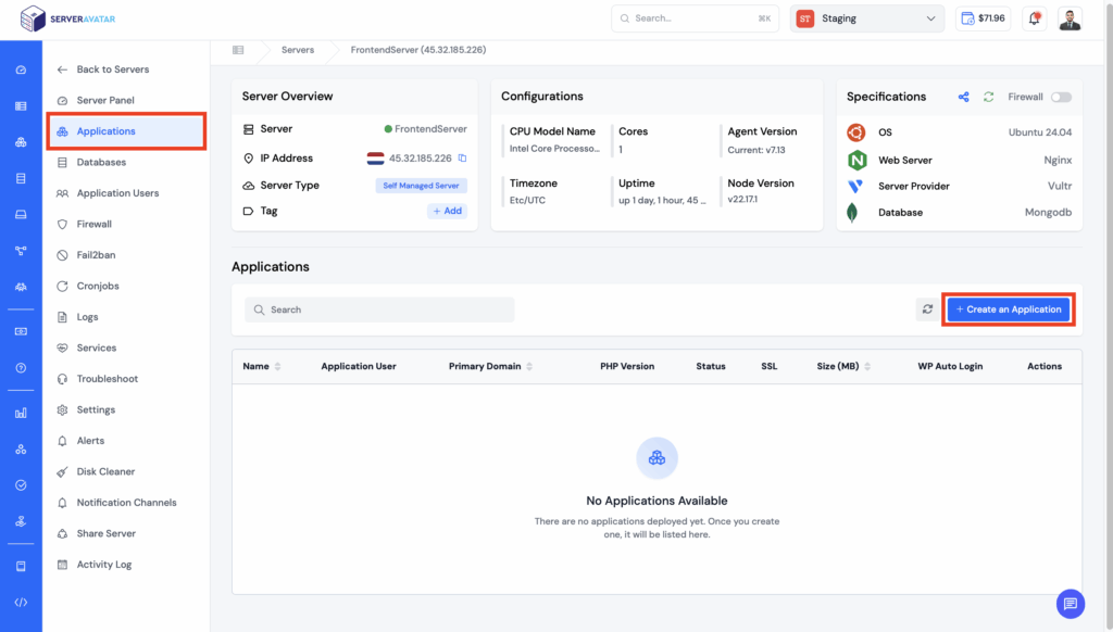 React app-ServerAvatar