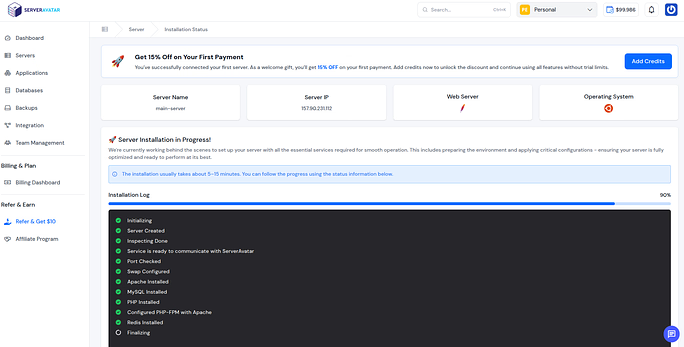 Installing Process -ServerAvatar