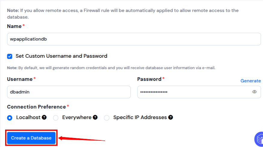 Create Database