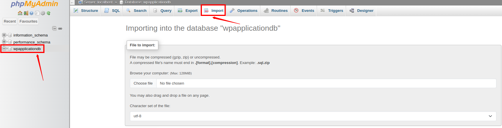 Import Database