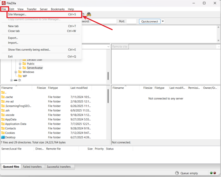 FTP to upload files