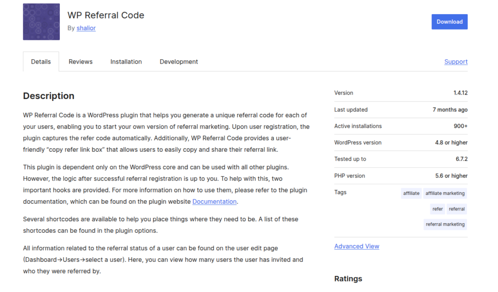WP Reffral Plugin