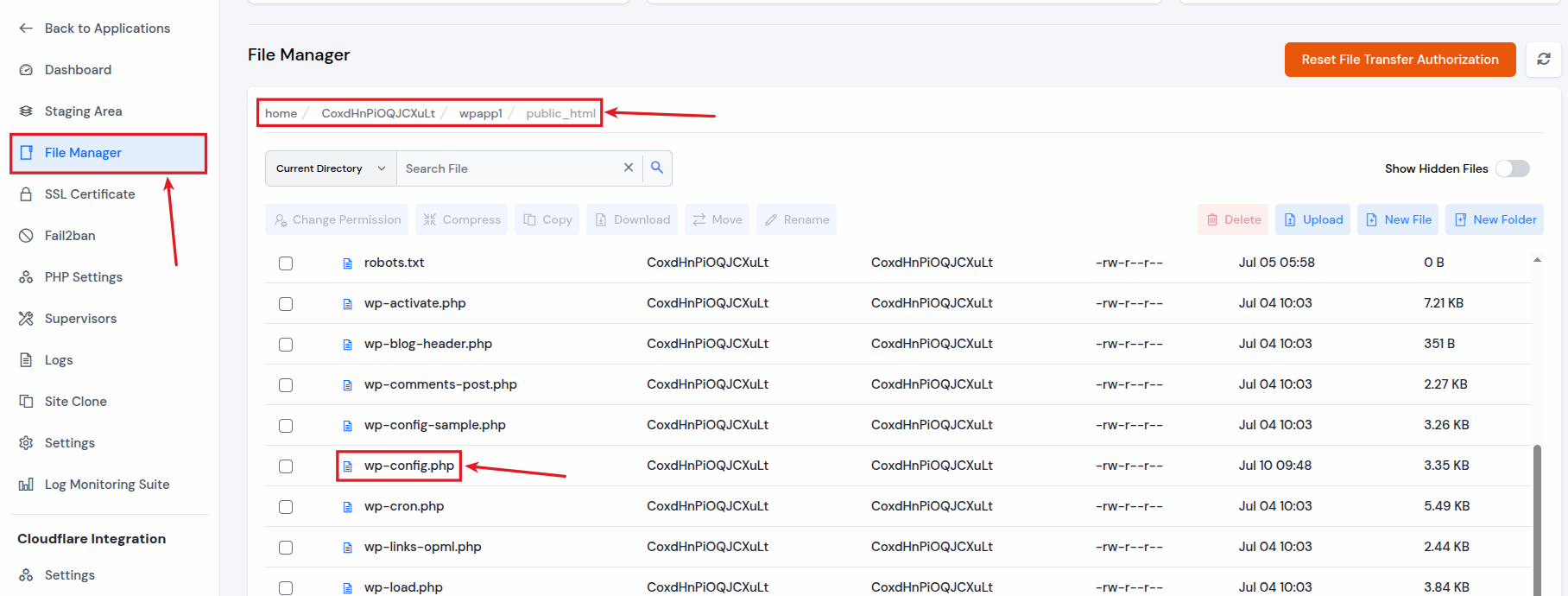 File Manager-ServerAvatar