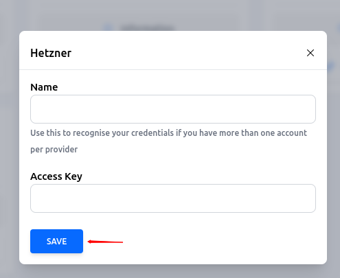 Add Name And Access Key