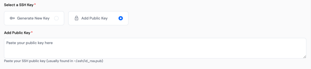 Choose SSH Key