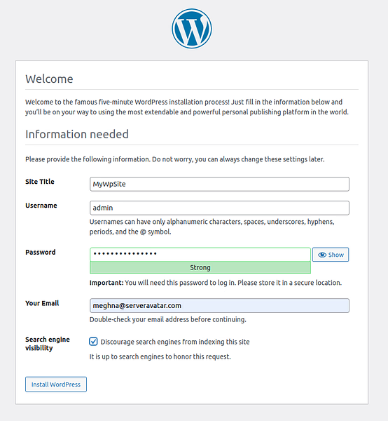 Wordpress - ServerAvatar