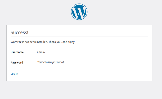 Wordpress installation