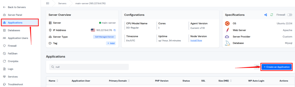 Application Dashboard