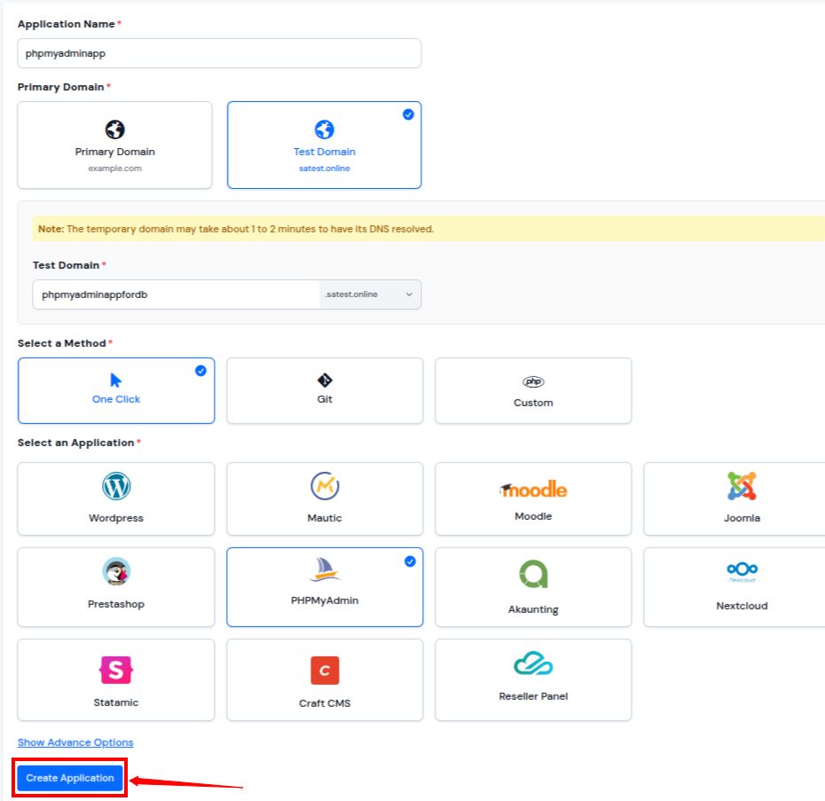 One click App Deployed