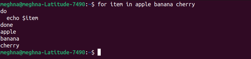 Bash for loops