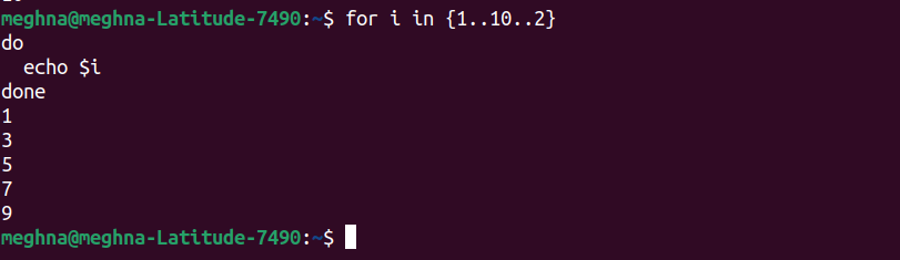 Bash with Step Value