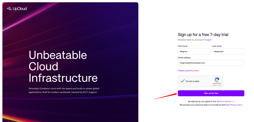 Upcloud Account
