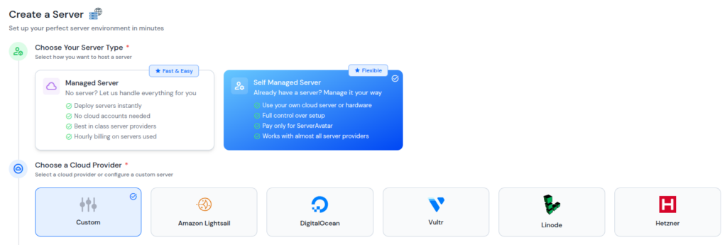 Self Managed Server 