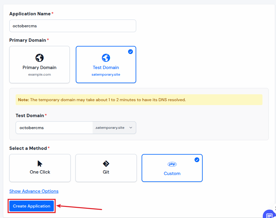 Create Application