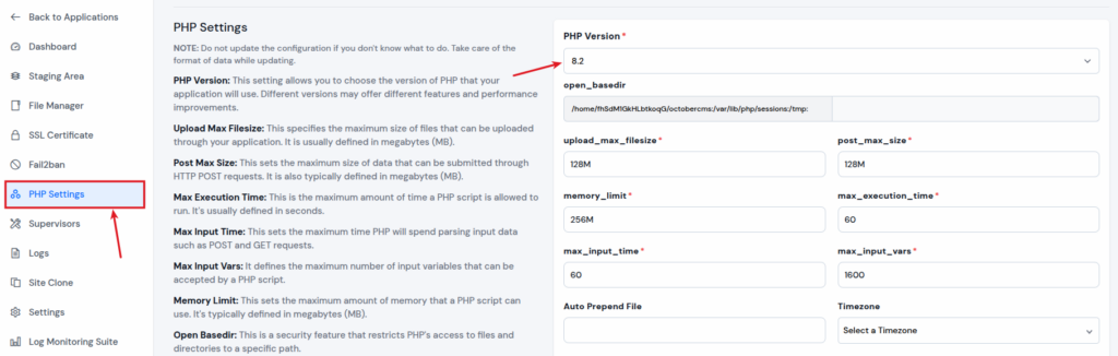 PHP Setting