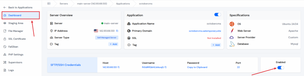 SFTP Credentials