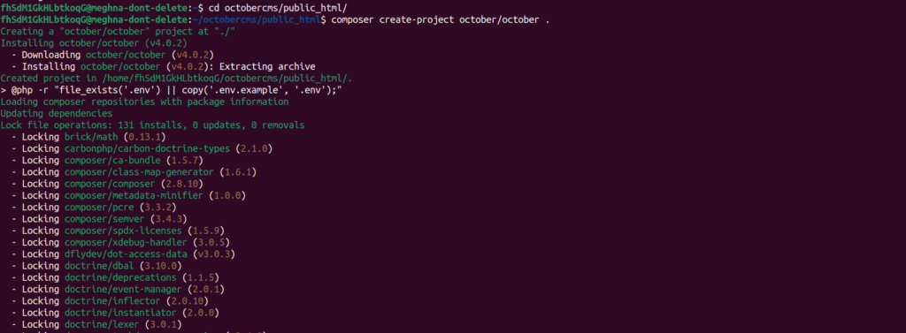 Command For October CMS