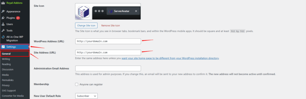 WordPress Admin Panel