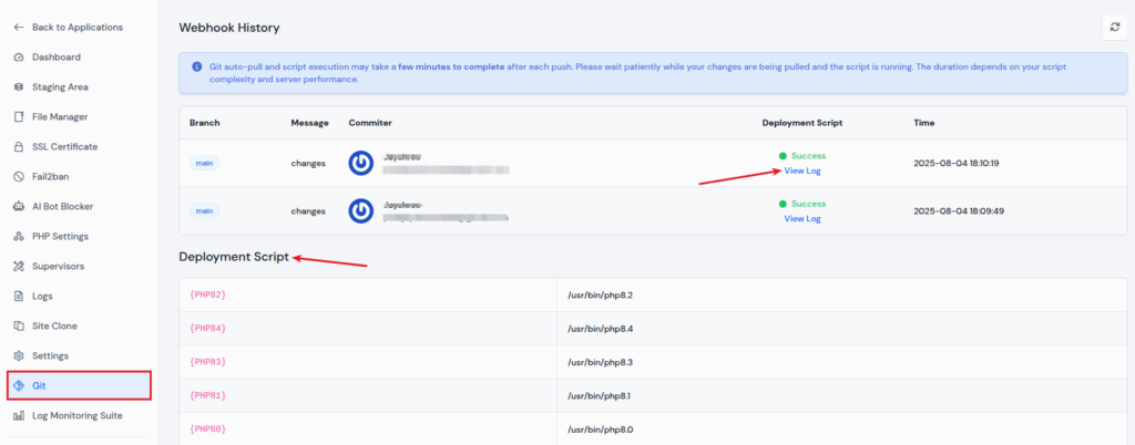 Git Webhook-ServerAvatar v7.14.0 Update