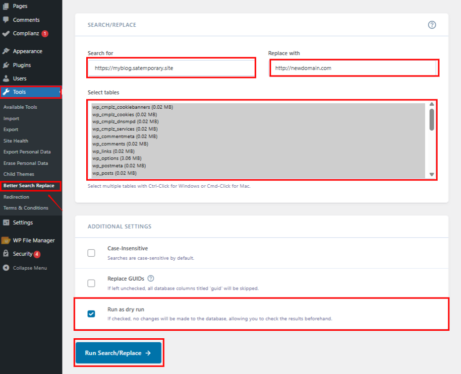 Better Search Replace-ServerAvatar