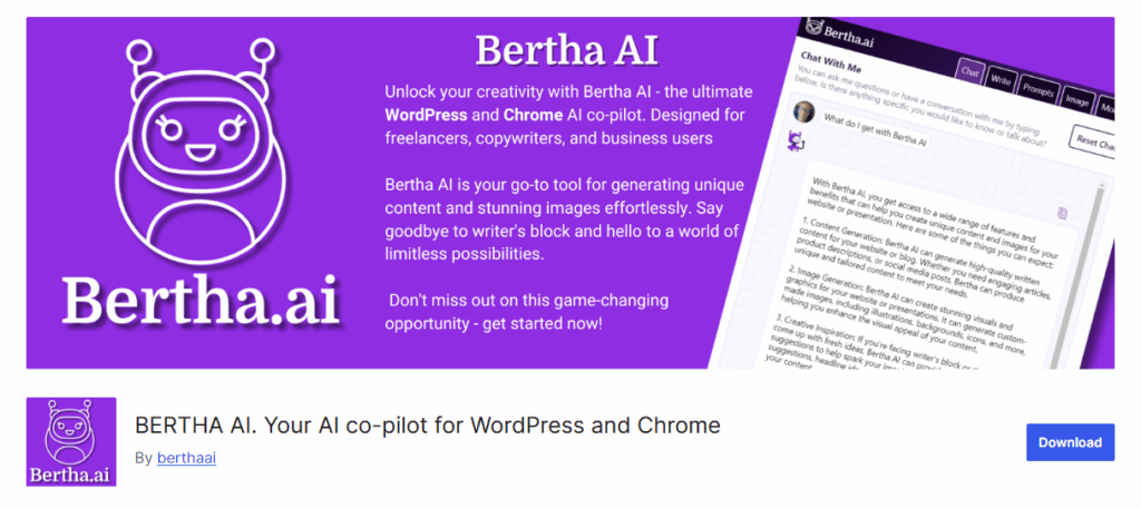 Bertha AI Writing Tool - ServerAvatar