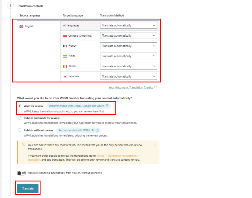 Translate Automatically - ServerAvatar