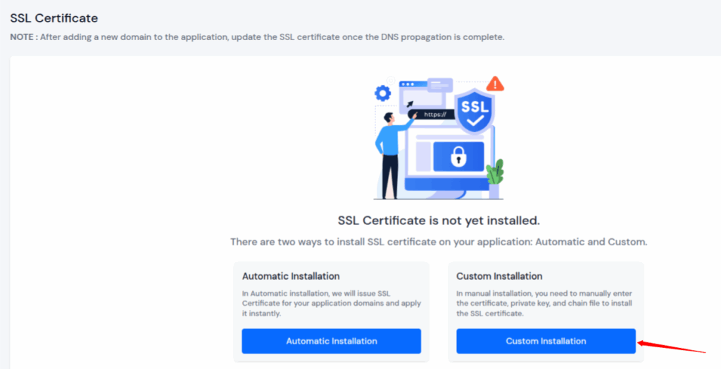 SSL Custom Installation - serverAvatar