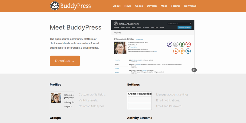 WordPress community plugins - BuddyPress