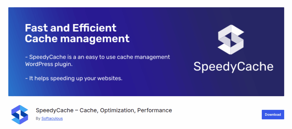 Caching Plugins - SpeedyCache