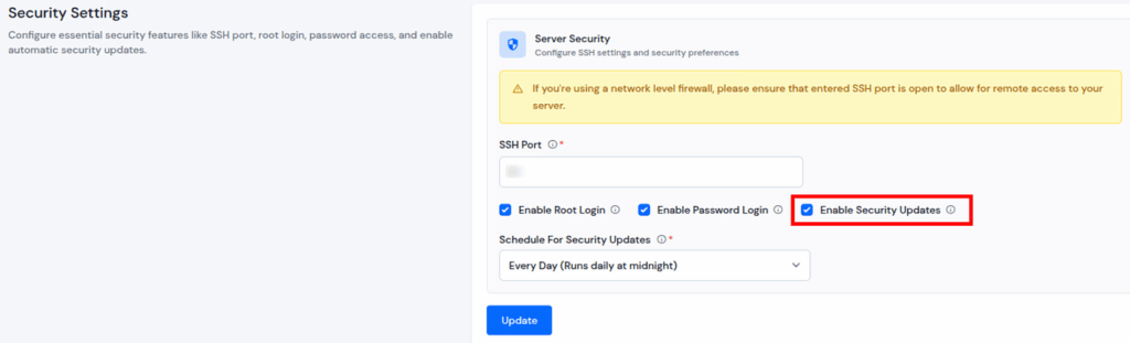 security update -Managed Cloud Hosting Security