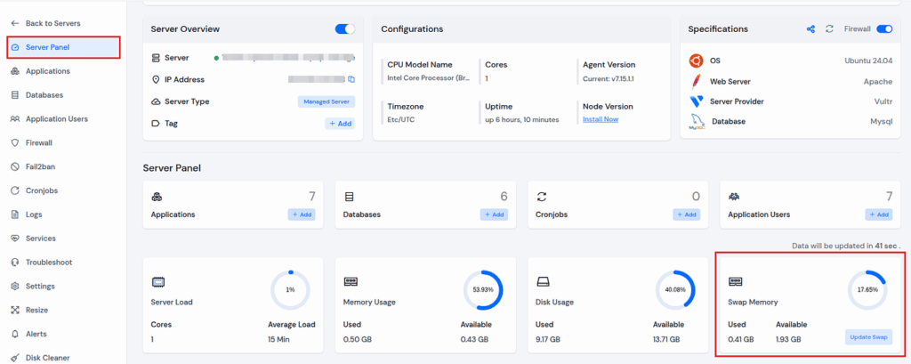 Server Panel - ServerAvatar