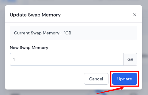 Update Swap Memory -ServerAvatar