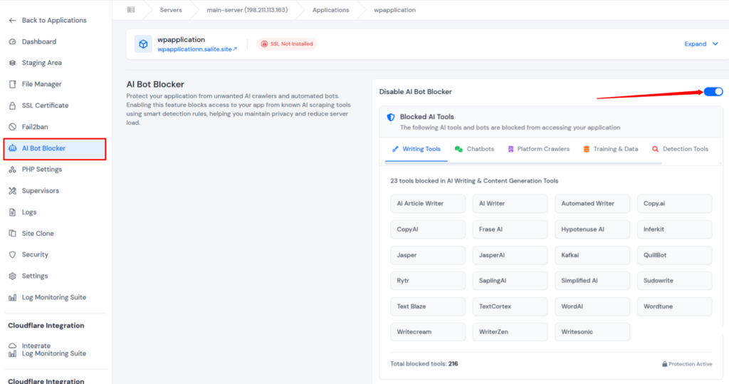 block AI bot - ServerAvatar