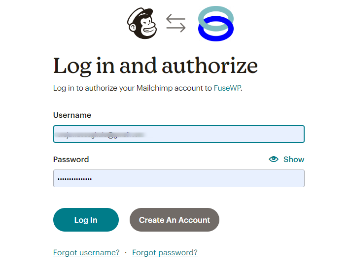 mailchimp login authorize page - ServerAvatar