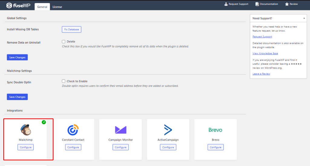 mailchimp connected - ServerAvatar