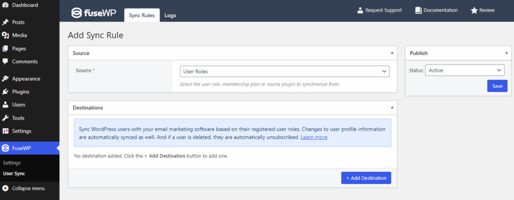 fuse wp dashboard - ServerAvatar
