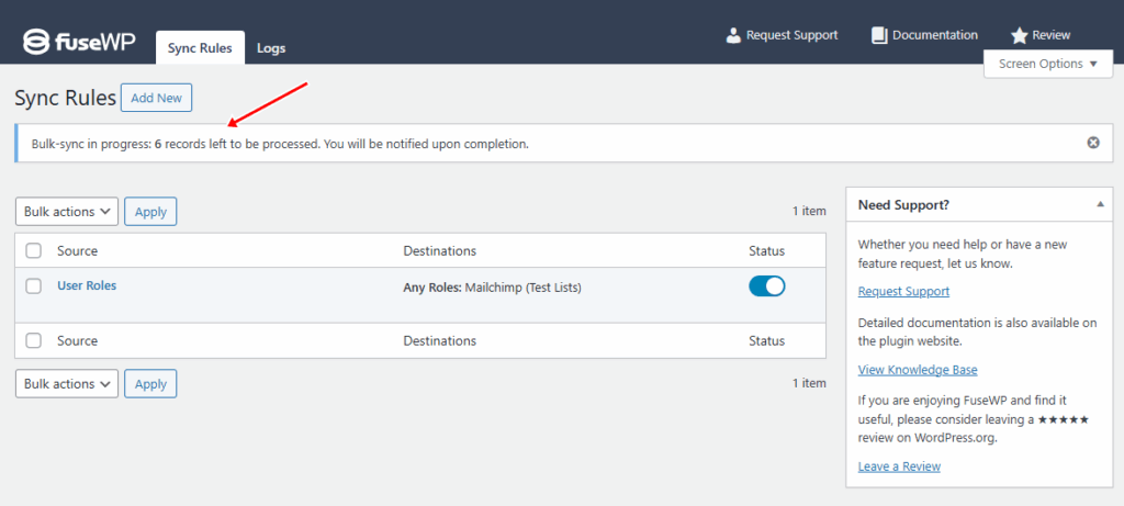 fusewp bulk sync action started - ServerAvatar