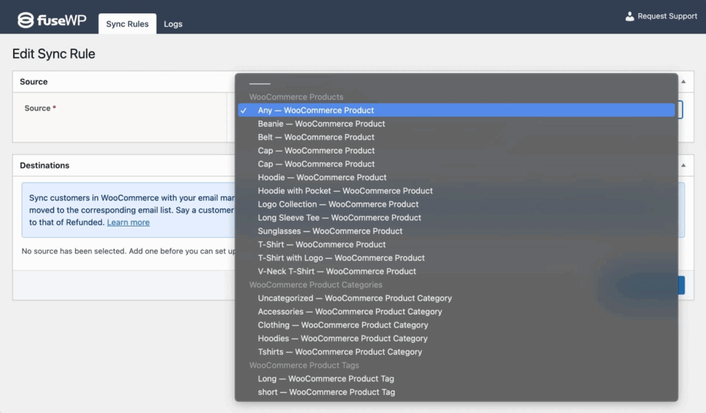 fusewp woocommerce sync rule - ServerAvatar