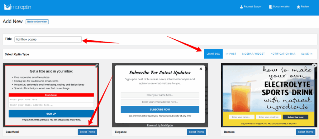 select lightbox - ServerAvatar