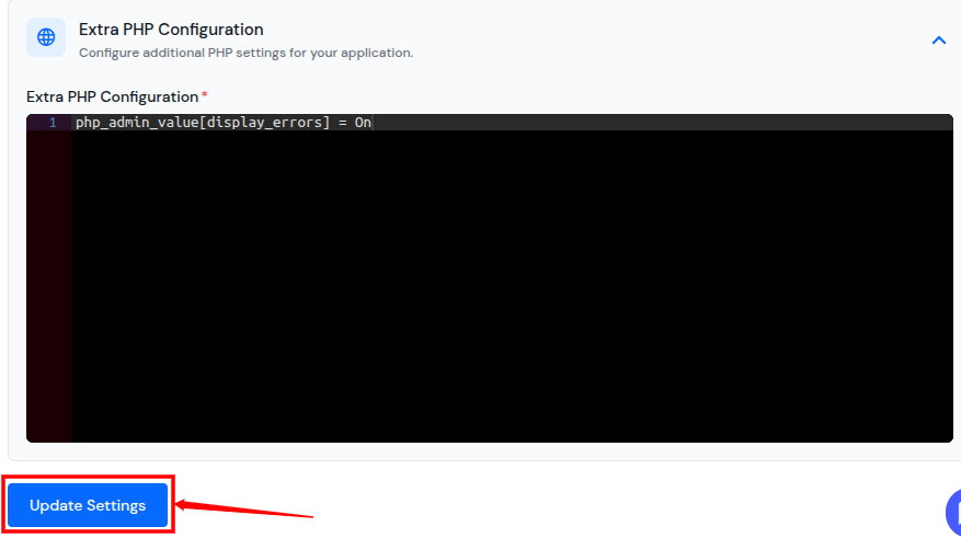 Update Settings - ServerAvatar