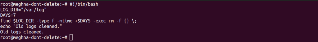 Log File Cleaner output - ServerAvatar