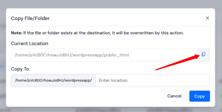 ServerAvatar v7.15.3 - Copy file