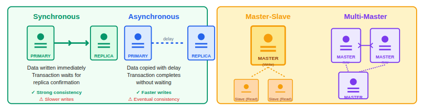 Database Replication Types - Database Clustering, Replication & Sharding