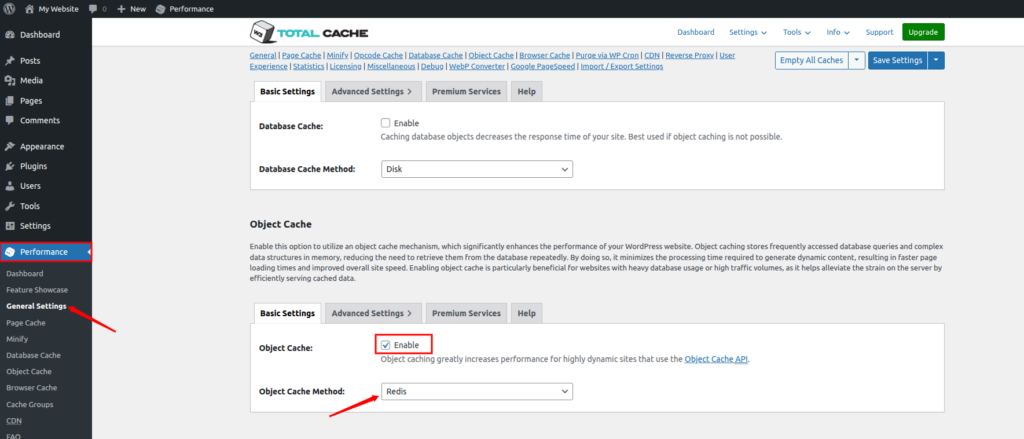Plugin settings - Redis Full-Page Caching