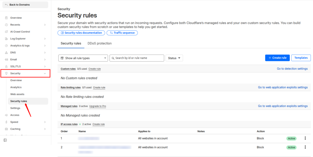 Cloudflare Firewall Rules