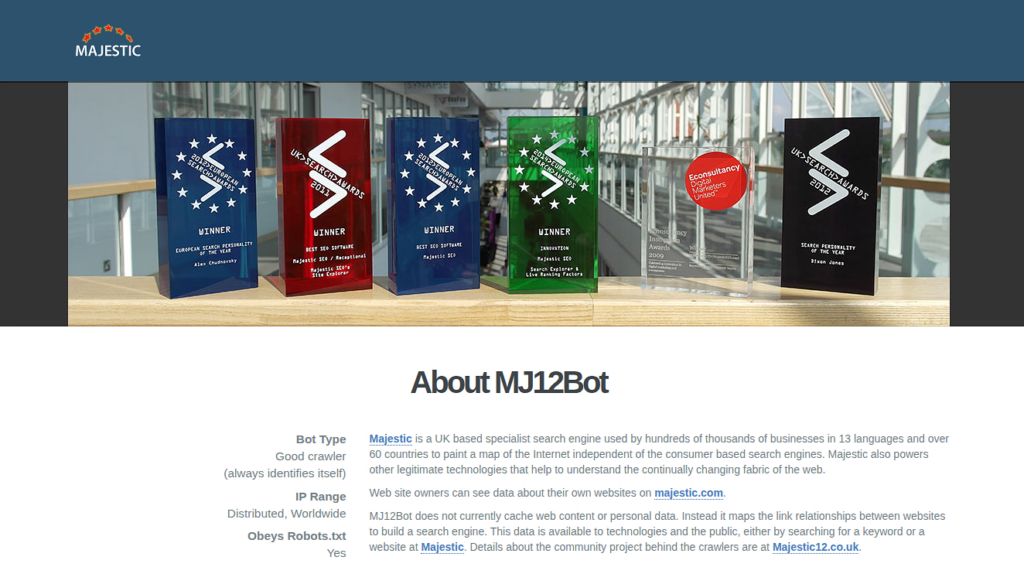 web crawlers - majesticmj12bot