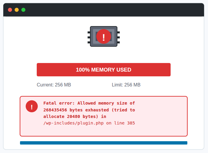 WordPress Errors - Memory Limit Exhausted Error