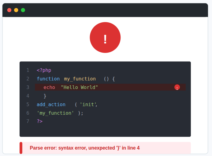 WordPress Errors - Syntax Error in WordPress