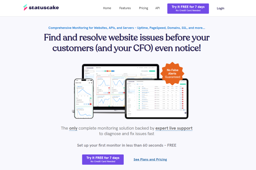 StatusCake - Uptime monitoring